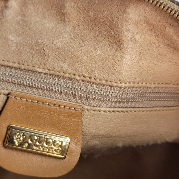 Vintage Gucci Tan and Cream Women's Shoulder Bag - Picture 13 of 16
